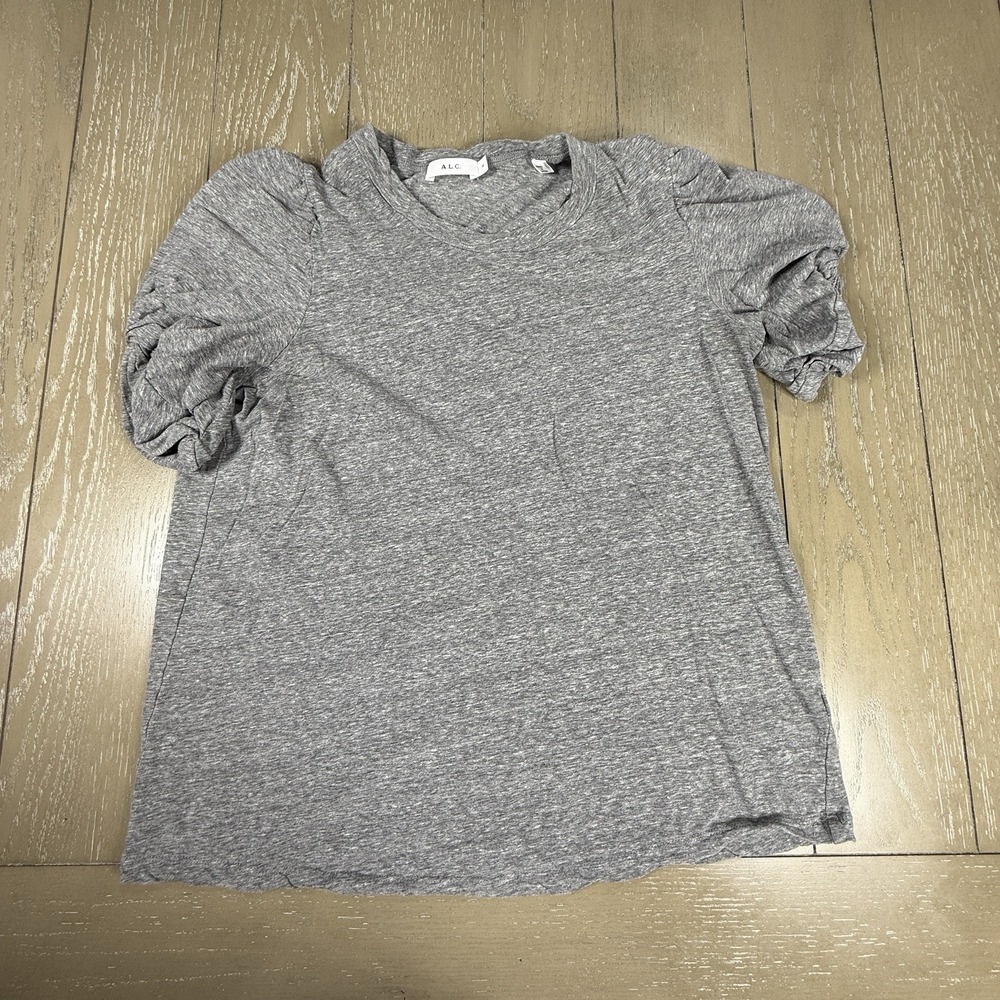 A.L.C.‎ Puffy Short Sleeves Tee Shirt Womens Medium Gray Cotton